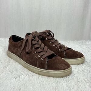 FRYE & CO / Sindy brown suede leather zip detail lace up casual sneakers / 8.5